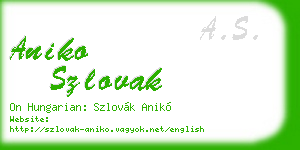 aniko szlovak business card